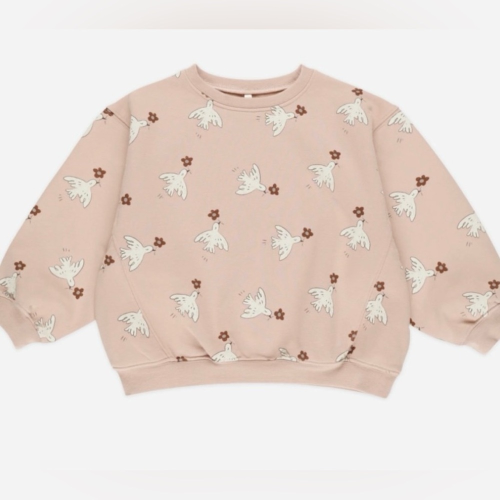 Rylee + Cru girls blush bird sweatshirt